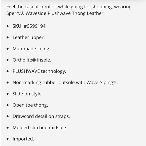 NIB Navy Sperry Waveside Leather Thong - Picture 7 of 7